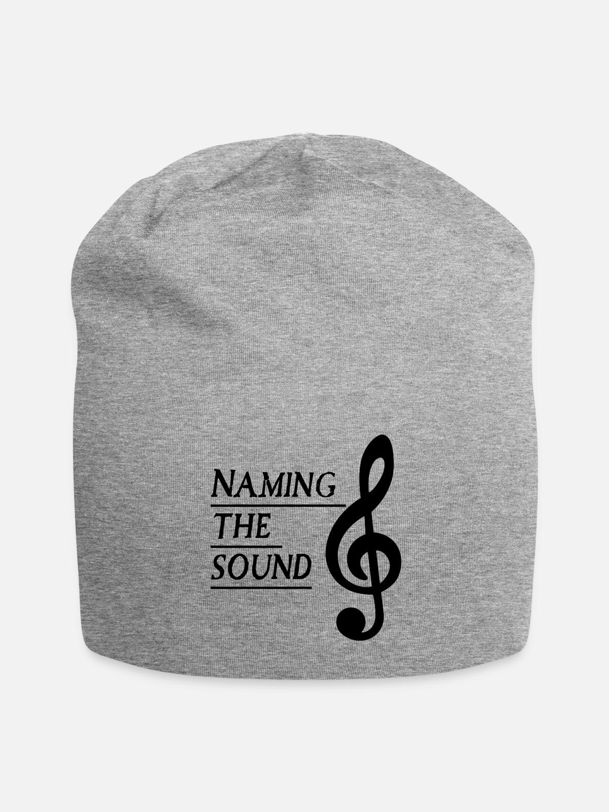 Bold Treble Clef Line Art - Jersey Beanie - heather gray - Front