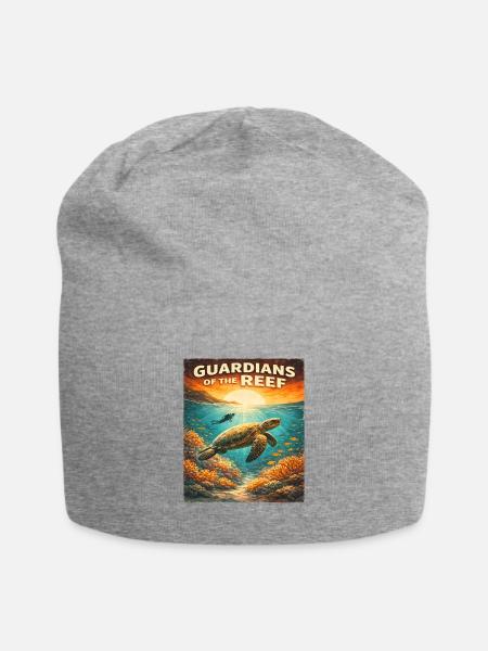 Guardians Of The Reef Great Barrier Reef Retro - Jersey Beanie - heather gray - Front