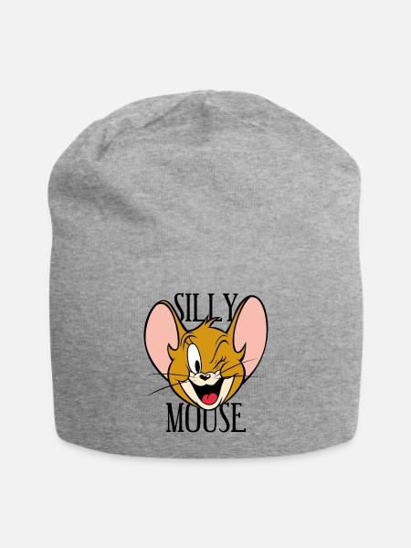 Tom and Jerry Silly Mouse - Jersey Beanie - heather gray - Front