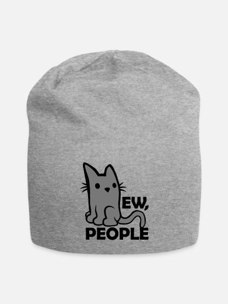 quote ew people cat - Jersey Beanie - heather gray - Front