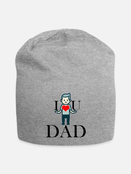 i love u dad - Jersey Beanie - heather gray