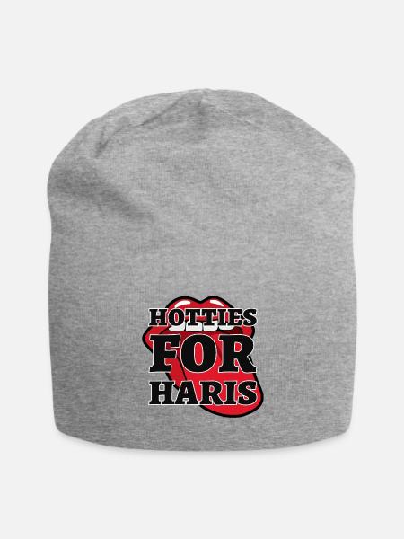 Hotties for Harris!!!! - Jersey Beanie - heather gray - Front