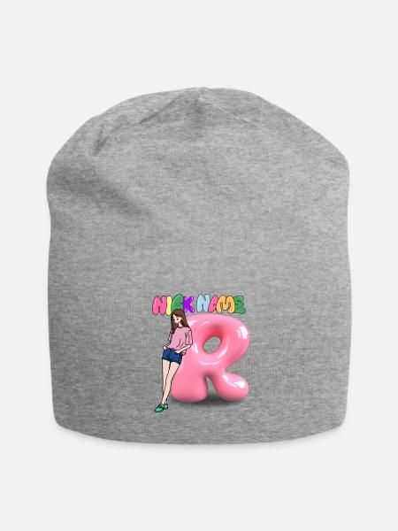 Nick Name R - Jersey Beanie - heather gray - Front