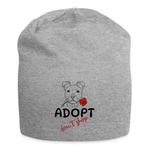 Retro Adopt Dont Shop Cute Puppy Rose Tee - Jersey Beanie