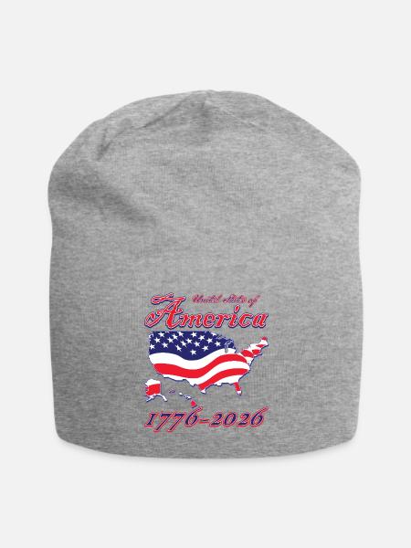 Stars and Stripes US Map 1776-2026 - Jersey Beanie - heather gray - Front