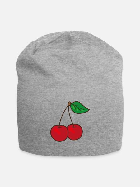cherry - Jersey Beanie - heather gray - Front
