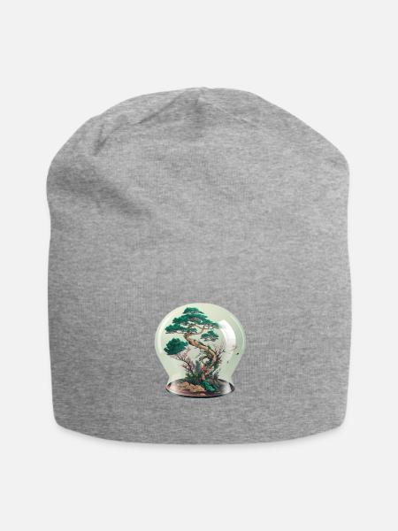 Bonsai Tree Terrarium - Jersey Beanie - heather gray - Front