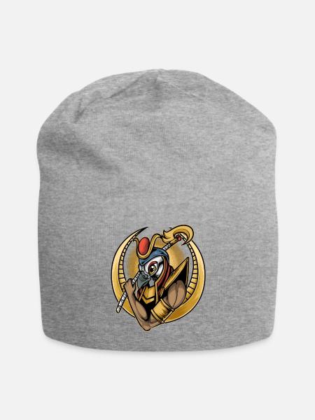 Skull of Horus Egyptian mythology - Jersey Beanie - heather gray - Front
