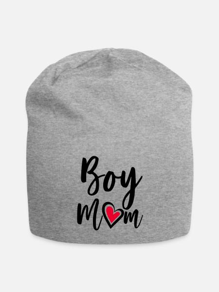 Boy Mom Boy Mama - Jersey Beanie - heather gray