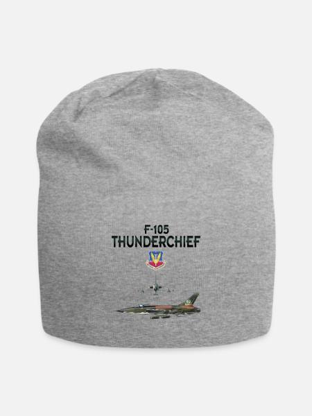 F-105 Thunderchief Crest - Jersey Beanie - heather gray - Front