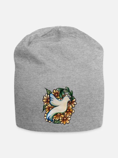 Peace - Jersey Beanie - heather gray - Front