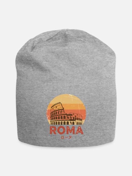 Roma Sunset Colosseum Retro - Jersey Beanie - heather gray