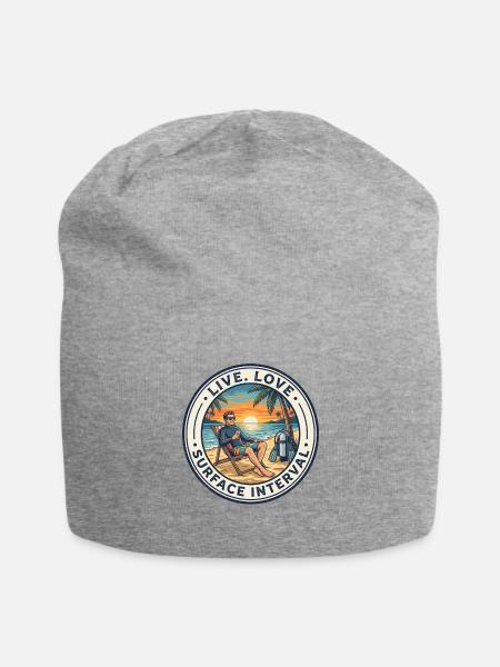 Live Love Surface Interval Scuba Diving - Jersey Beanie - heather gray - Front