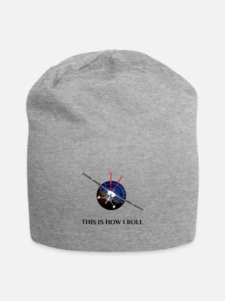 This Is How We Roll Pilot Shirt Funny Airplane Air - Jersey Beanie - heather gray - Front