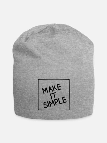 Make It Simple Line Art - Jersey Beanie - heather gray