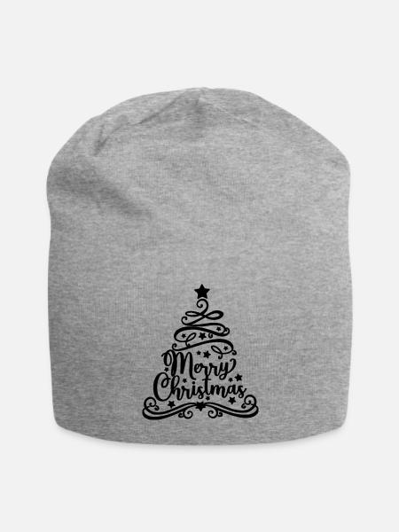 Merry Christmas - Jersey Beanie - heather gray