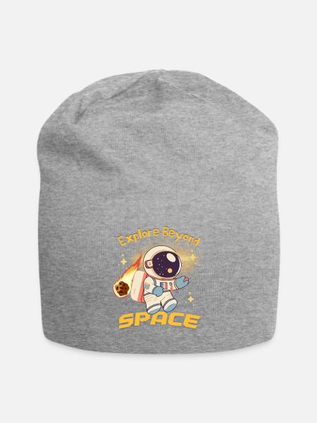 Explore the Space - Jersey Beanie - heather gray - Front