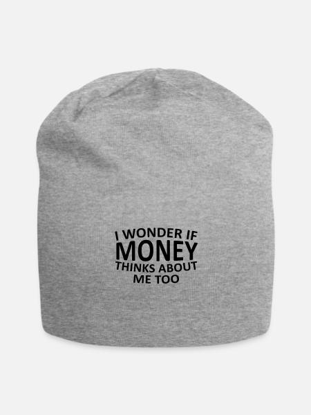 Money Rich Funny Gift - Jersey Beanie - heather gray - Front