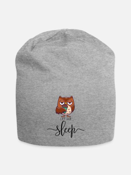 Sleep owl - Jersey Beanie - heather gray