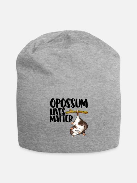 Opossum Lives Matter - Jersey Beanie - heather gray - Front