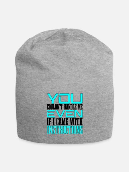 You Couldn't Handle Me Even With Instructions 2 - Jersey Beanie - heather gray - Front