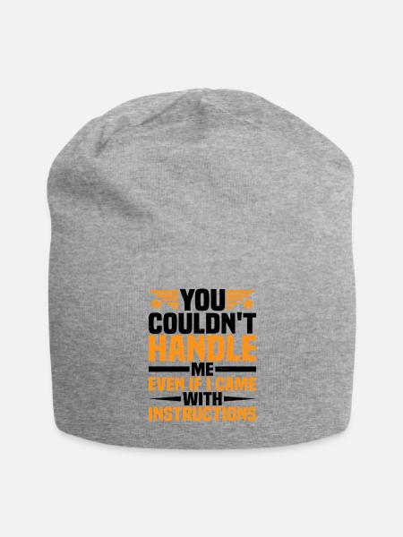 You Couldn't Handle Me Even With Instructions - Jersey Beanie - heather gray - Front