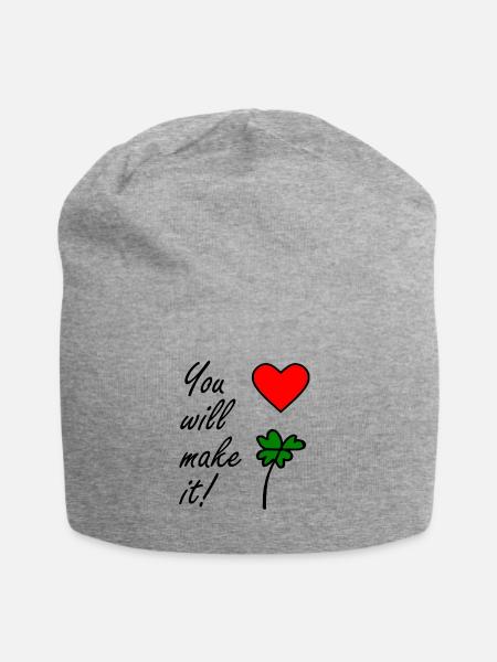 You will make it - Jersey Beanie - heather gray - Front