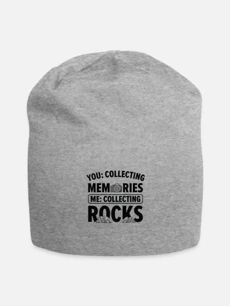 Rock Collecting Geologist Geode Rock Hunter - Jersey Beanie - heather gray - Front