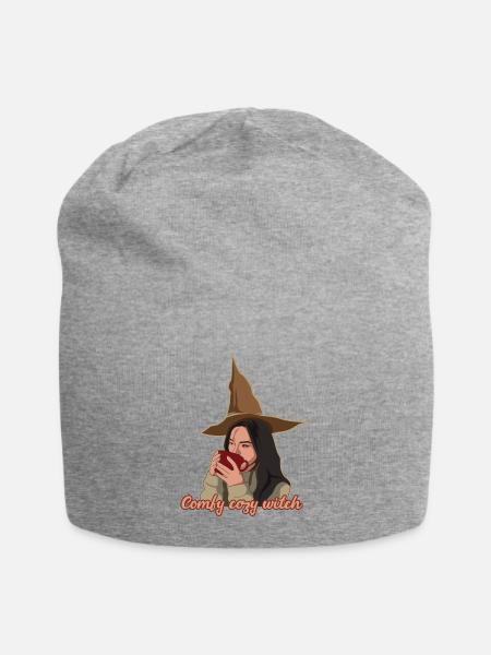 Comfy Cozy Witch Christmas Holiday Season - Jersey Beanie - heather gray - Front