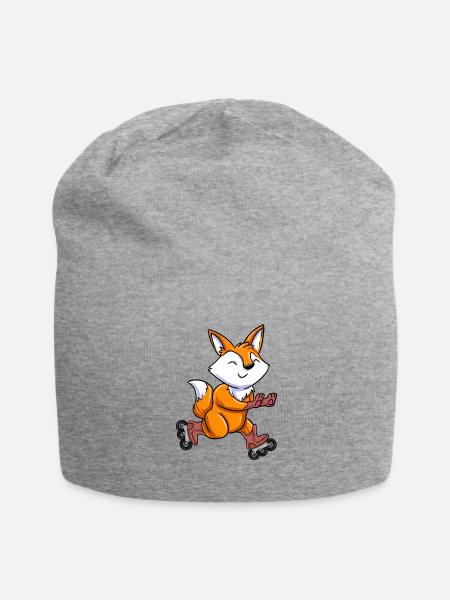 Rollerblading Fox - Jersey Beanie - heather gray - Front