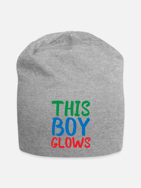 This Boy Glows - Jersey Beanie - heather gray - Front