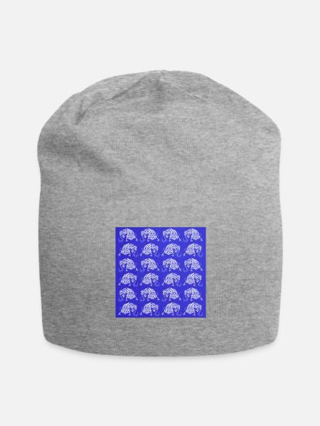 ajolote ranch axolotl ecopop in mandala blue - Jersey Beanie - heather gray