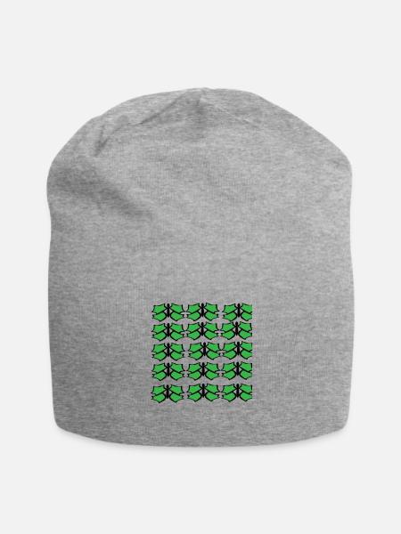 Butterfly Print - Jersey Beanie - heather gray - Front