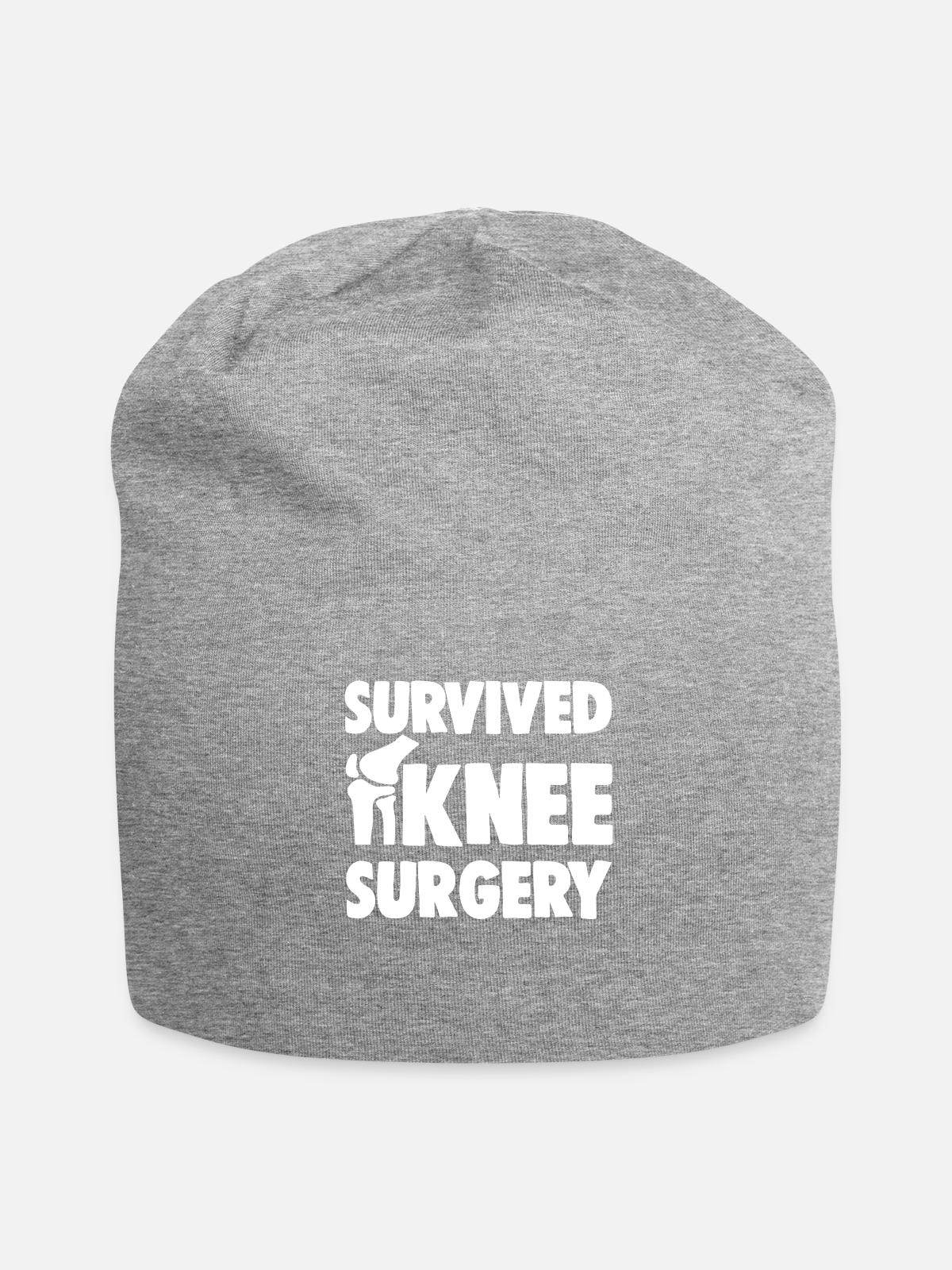 Survived Knee Surgery - Jersey Beanie - heather gray - Front