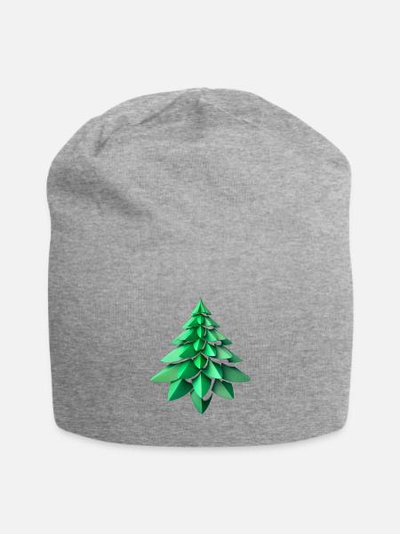 fractal green tree6 - Jersey Beanie - heather gray - Front