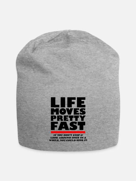 Ferris Bueller Life Moves Pretty Fast - Jersey Beanie - heather gray - Front