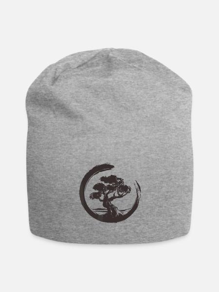 Bonsai Tree Japanese Art Zen Bonsai Master Vintage - Jersey Beanie - heather gray - Front