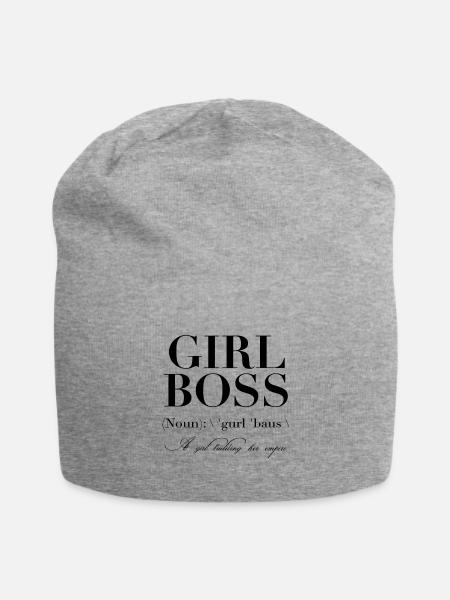 Girl Boss T, Girl Boss - Jersey Beanie - heather gray - Front