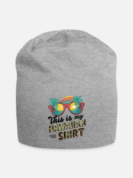 This Is My Hawaiian Shirt Tropical Luau Costume - Jersey Beanie - heather gray - Front