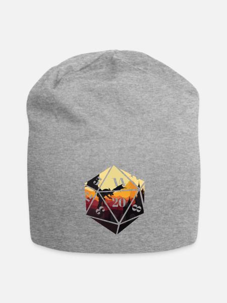 rpg roleplaying knight rpg gamer tabletop dice - Jersey Beanie - heather gray - Front