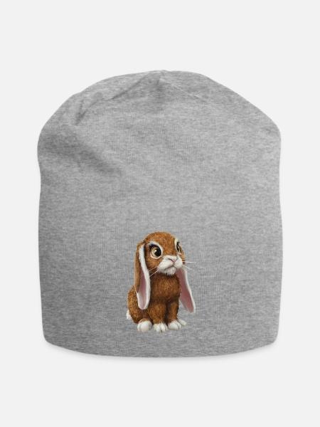 Coconut Bunny - Jersey Beanie - heather gray - Front