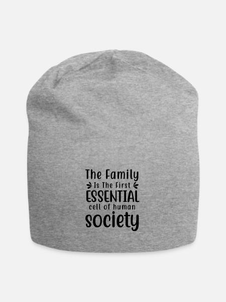 The family is the first essential cell of human... - Jersey Beanie - heather gray - Front