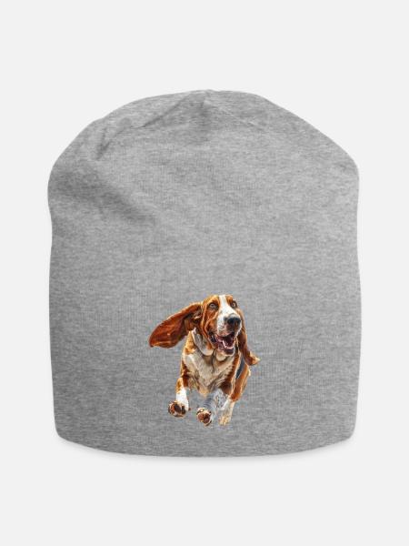 Basset Hound - Jersey Beanie - heather gray - Front