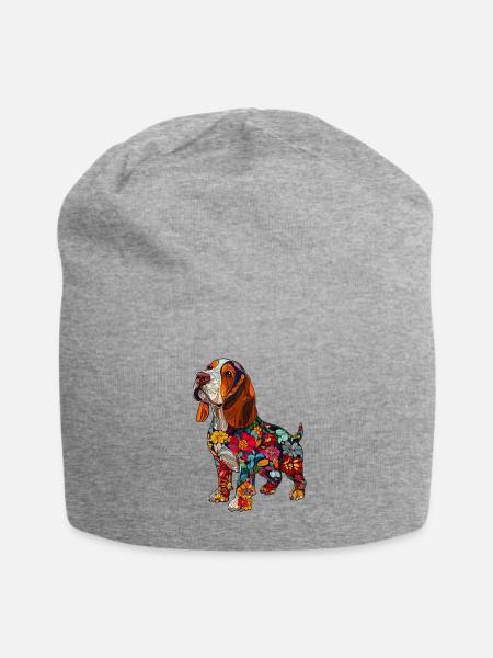 Basset Hound - Jersey Beanie - heather gray - Front