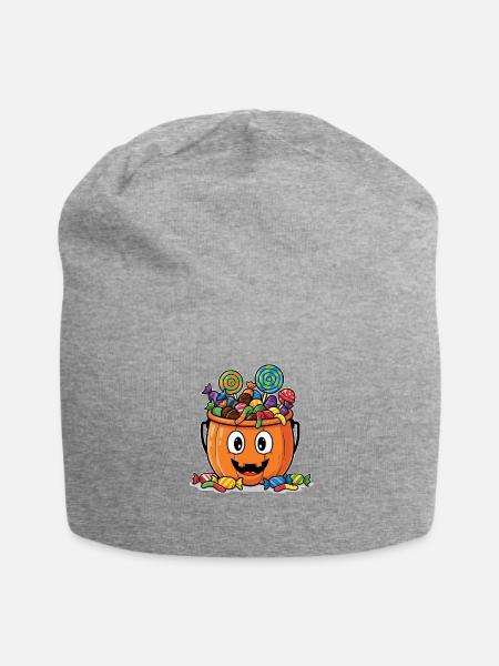 Candy Bucket Halloween Costume Design - Jersey Beanie - heather gray - Front