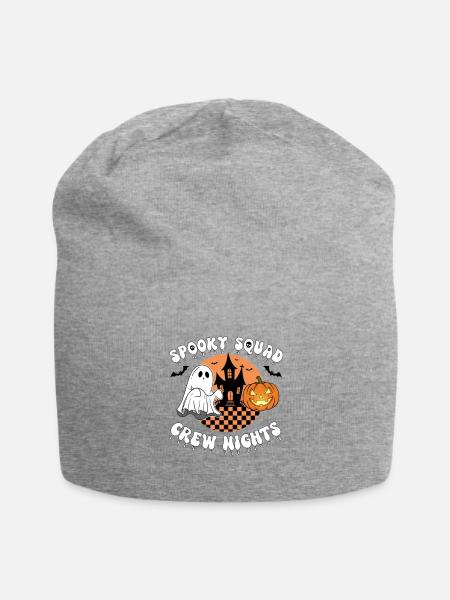 Spooky Squad Ghost Pumpkin Night - Jersey Beanie - heather gray