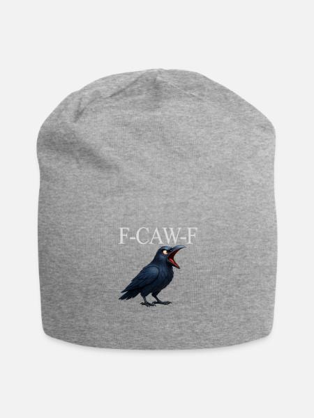 F-Caw-F Crow Funny Crow FCAWF F Caw F - Jersey Beanie - heather gray - Front