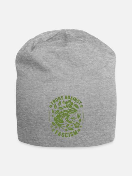 Portland Frogs Against Fascism - Jersey Beanie - heather gray - Front