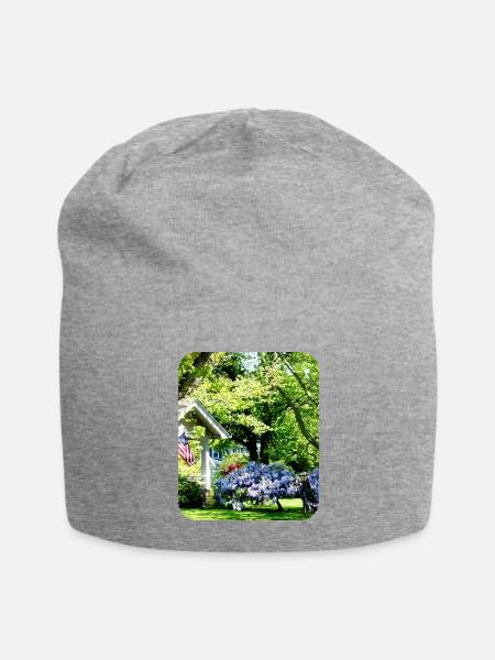 Wisteria on Lawn - Jersey Beanie - heather gray - Front