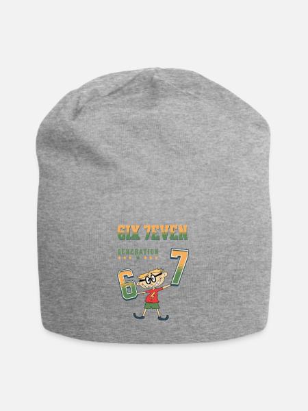 Six Seven Generation Cartoon - Jersey Beanie - heather gray - Front